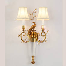 Luminária de parede francesa real, luminária de parede com lâmpada de cobre vintage americana rústica para escada para quarto 2024 - compre barato