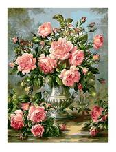 Frameless diy painting by numbers pictures by numbers for home decor flowers painting for living room 4050cm red rose 2024 - buy cheap