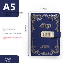 Retro password book with lock diary book art notebook hand account book notepad thickened stationery hand account book 2024 - buy cheap