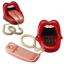 Novelty Tongue Stretching Sexy Lips Mouth Corded Phone Telephone with LED Indicator, Audio / Pulse Dial, Mini Landline Telephone 2024 - buy cheap