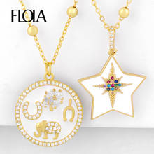 FLOLA Gold Filled Elephant Necklaces For Women Crystal Enamel Star Necklaces CZ Multicolor Statement Jewelry Accessories nkeq63 2024 - buy cheap