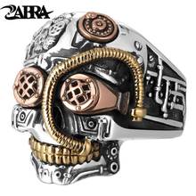Мужское кольцо с черепом ZABRA, серебро 925 пробы, крупные тяжелые винтажные кольца в стиле панк-байкера, серебряные готические украшения для мужчин 2024 - купить недорого