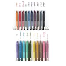 12pcs Color Gel Ink Pen Set Ballpoint 0.5mm Transparent Body Colorful  Marker Liner Highlighter Drawing A6127
