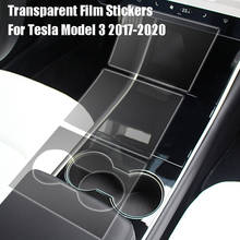 Filme protetor para console central, adesivo transparente para tesla model 3 2017-2020 2024 - compre barato