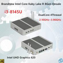 Новинка Kaby Lake R 8Gen безвентиляторный мини ПК i3 8145U Intel UHD 620 win10 двухъядерный 4 нити DDR4 2400 2666 NUC 2024 - купить недорого