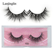 LANJINGLIN 1 pair fluffy wispy false eyelashes volume 3d mink lashes extension eye makeup natural long lash cruelty free #30A 2024 - buy cheap