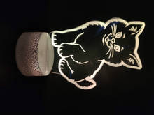 Lámpara 3D para mascotas, gatos y niñas, la mejor decoración para la sala de estar, con batería alimentada por Usb, Led, lámpara de luz nocturna 2024 - compra barato