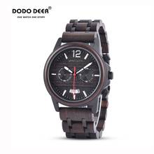 DODO DEER-Reloj de pulsera para hombre, cronógrafo luminoso con combinación de madera, calendario personalizado, resistente al agua 2024 - compra barato