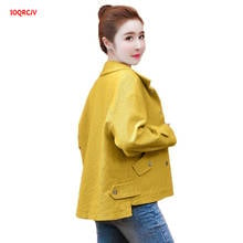 Corduroy Jacket For Women's Spring Autumn Korean Loose Ladies Overcoat Long Sleeve Solid Female Short Coat Yellow White W1950 2024 - buy cheap