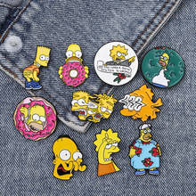 Alfileres esmaltados de vida familiar para niños, broche de Lisa, Homer, Jay, 3188, Kirk, personaje de dibujos animados, regalo para amigos, bolsa de ropa creativa 2024 - compra barato