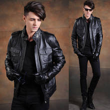 Mens Spring Autumn and Winter Genuine Leather Clothes Stand Collar Cow Leather Biker Jacket Short Men Hunting Coat Plus Size 5XL 2024 - buy cheap