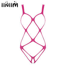 iiniim Womens Lingerie Sexy See-through Stretchy Bodysuits Erotic Teddies Nightwear Hollow Out See Through Fishnet Bodystockings 2024 - buy cheap