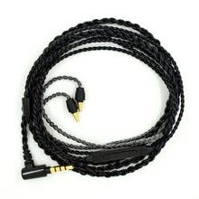 Аудио кабель серебряный шнур с покрытием для IE40 PRO Наушники с микрофоном Регулятор громкости LX9B 2024 - купить недорого