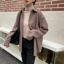 Зимняя женская Однотонная рубашка, офисные женские повседневные топы и рубашки, женские корейские шикарные блузки с длинным рукавом 2024 - купить недорого