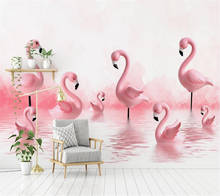 beibehang Custom wallpaper modern minimalist 3D flamingo children room background wall living room bedroom mural papel de parede 2024 - buy cheap