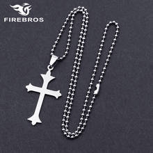 FIREBROS Free Chain Silver Color Stainless Steel Latin Cross Pendant Necklace Men Women Jewelry Gift  Accessorries Dropshipping 2024 - buy cheap