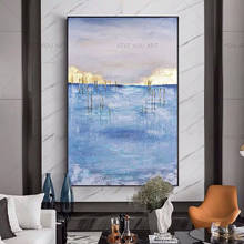 Pintura al óleo de hielo hecha a mano para sala de estar, Arte Abstracto grande moderno, pintura al óleo, imágenes de pared para sala de estar, sin marco, 100% 2024 - compra barato