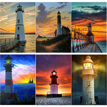 5D DIY Diamond Painting Lighthouse Diamond Embroidery Sea View Cross Stitch Full Square Round Drill Crafts Art Gift Home Decor 2024 - buy cheap