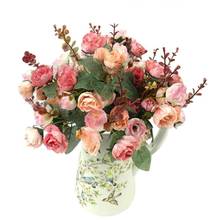 1 Bouquet 21 Head Artificial Rose Silk Flower Leaf Home Party Wedding Decor 2024 - buy cheap