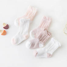 Meias de malha de algodão para crianças, meias macias respiráveis de verão para bebês meninas, meias esportivas para crianças pequenas 0-3 anos 2024 - compre barato