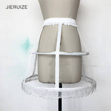 JIERUIZE Lolita Unique Petticoat Ball gown Cosplay Underskirt 2 Hoops Ruffle Rockabilly Crinoline Wedding Accessories 2024 - buy cheap