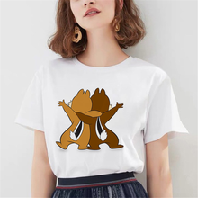 Chip and Dale-camisetas informales de manga corta con cuello redondo, playeras con estampado de mejores amigos de dibujos animados de Disney, camisetas gráficas de verano 2024 - compra barato