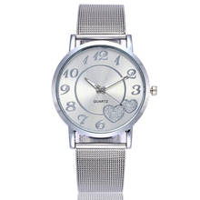 Женские часы с циферблатом Love Heart, часы из нержавеющей стали, роскошные женские кварцевые часы Relogio Feminino, модные женские часы Horloge 2022 - купить недорого