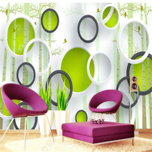 Papel tapiz Mural moderno 3D para sala de estar, papel tapiz de dormitorio, bosque verde, estéreo 3D, Círculo de TV, Fondo de pared, decoración del hogar 2024 - compra barato