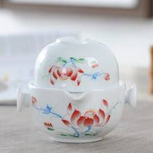Portable Ceramic Travel Tea Set 1 Pot + 1 Cup High Quality Elegant Kung Fu Gaiwan Teapot Kettle Office Coffee Cup Drinkware 2024 - buy cheap