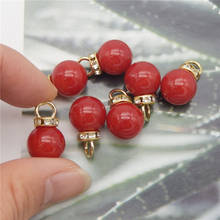 Julie Wang 10pcs Red Rhinestone Pear Beads Acrylic Bead DIY Jewelry Making For Bracelet Necklace Accessory 19*12mm 2024 - buy cheap