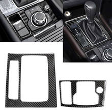 Carbon Fiber Styling Car Interior Gear Shift Panel Cover Trim ABS For Mazda 3 Axela BM BN 2014 2015 2016 2024 - buy cheap