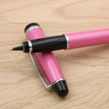 Caneta tinteiro rosa de 360 graus, caneta tinteiro de tinta para papelaria, material escolar de escritório 2024 - compre barato