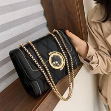 Elegant Female Lattice Square bag 2019 New High Quality PU Leather Women's Designer Handbag Lock Chain Shoulder Messenger Bag 2024 - buy cheap