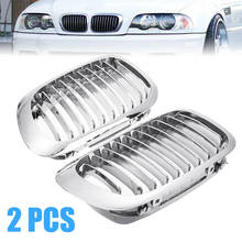 2pcs Silver Front Kidney Grilles Grill Cover Racing Grilles Fit for BMW 3 Series E46 Coupe Cabrio M3 1998-2002 Car Accessories 2024 - buy cheap