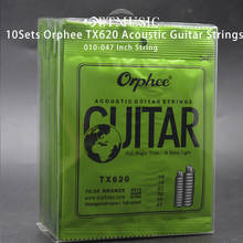 Conjuntos 10 Orphee TX620 (010-047) Extra Light Cordas Da Guitarra Folk Violão Cordas Set 6 pçs/set Acessórios de Guitarra 2024 - compre barato