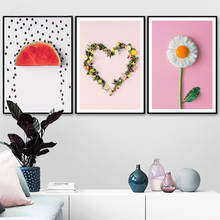 Nordic egg breakfast modern home decoration flower watermelon fruit canvas painting mural picture kitchen poster frameless 2024 - buy cheap