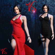 Vstoys-Conjunto de vestido de Ada Wong, falda larga con cuello colgante, colores negros y rojos para el cuerpo, Sexy, 1:6, 18x G14, 1:6 2024 - compra barato