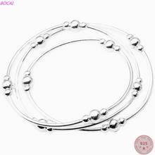 BOCAI-pulsera de cuentas de Plata de Ley 925, diseño Original, tres círculos, brazaletes al codo, Simple y a la moda, artesanal 2024 - compra barato