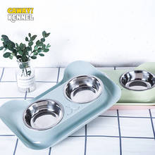 CAWAYI KENNEL-cuenco de acero inoxidable con forma de gato, Comedero para perros y gatos, cuencos para beber, Comedero para mascotas, D1564 2024 - compra barato