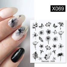 Harunouta 1 Sheet Embossed Nails Sticker 3D Flower Leaves Slider Water Transfer Nail Decals for Nail Art DIY Transfer Sticker 2024 - buy cheap