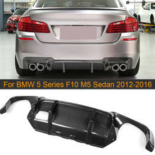5 Series Carbon Fiber Car Rear Bumper Diffuser Lip Spoiler For BMW F10 M5 Sedan 2012 - 2017 Rear Bumper Diffuser Lip Black FRP 2024 - buy cheap