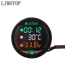 Вольтметр для мотоциклов часы термометр измеритель с цифровым дисплеем Калибр датчик для honda cb190r cb1000r обезьяна yamaha tmax 500 530 2024 - купить недорого