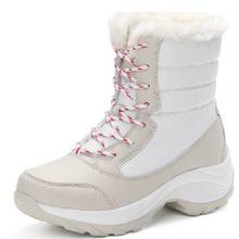Winter Korean Style Plus Size 41 42 Wild Plush Cross-tied Women Mid Snow Boots Waterproof Lady Mid-Calf Boots Plush Shoes 191114 2024 - buy cheap
