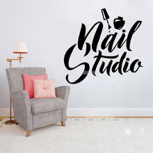 Hot Sale Nail Studio Logo Vinyl Wall Decal Manicure Nail Polish Sticker Beauty Salon Manicure Pedicure Wallpaper Decor LL315 2024 - buy cheap