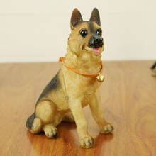 Simulación Pastoral de perro pastor alemán, accesorios de resina, escultura artesanal para sala de estar, decoración de jardín al aire libre 2024 - compra barato