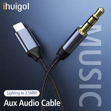 Автомобильный Aux-кабель ihuigol с подсветкой и разъемом 3,5 мм для iPhone 12 11 XS Pro Max XR 8 2024 - купить недорого