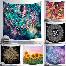 Tapeçaria de mandala, parede grande, decoração boho, poliéster, estilo japonês, hippie, sol, lua, tapetes, dormitório, decoração, chakra 2024 - compre barato