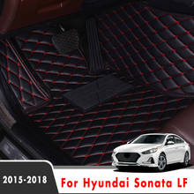 Para hyundai sonata lf 2018 2017 2016 2015 tapetes do assoalho carro interior de couro acessórios automóveis estilo personalizado proteger 2024 - compre barato