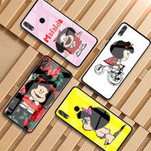 Mafalda vidro temperado caso de telefone para huawei p20 p30 p40 p40 lite pro psmart mate 20 30 capa escudo 2024 - compre barato