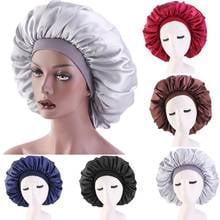 Satin Women Sleep Night Chemo Cap Hair Care Hat Turban Bonnet Headscarf Beanie Wide Elastic Band Headwear Wrap Cover Solid Color 2024 - buy cheap